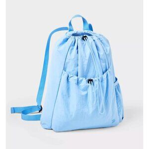 All In Motion Light Blue Backpack With Drawstring & Adjustable Straps Lightweigh